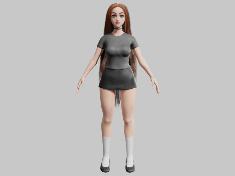 Classic cute Woman V38730 Modelo 3D