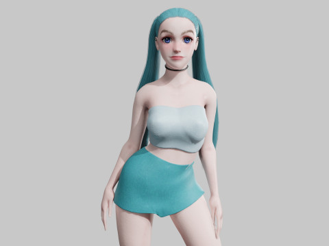 Cute Basic Woman V32686 3D Model
