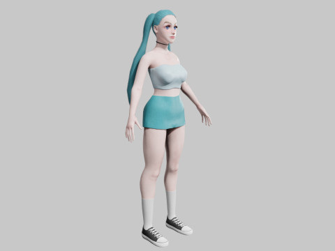 Cute Basic Woman V32686 3D 模型