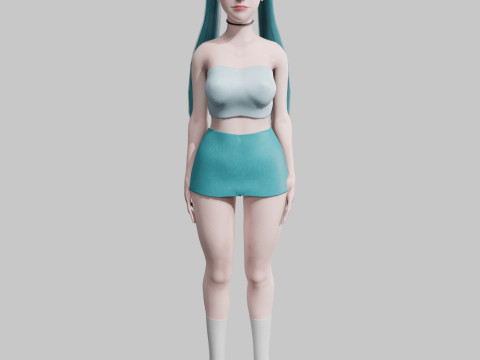 Cute Basic Woman V32686 3D 模型