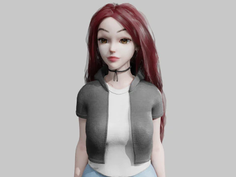 Leuke mooie vrouw V22400 3D Model