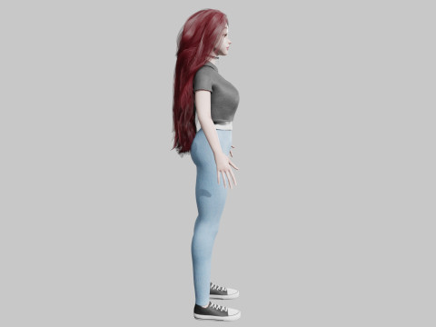 Cute Beautiful woman V22400 3D Model