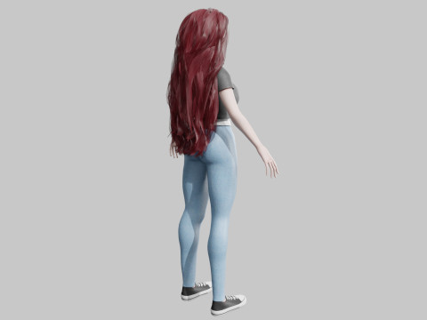 Cute Beautiful woman V22400 3D Model