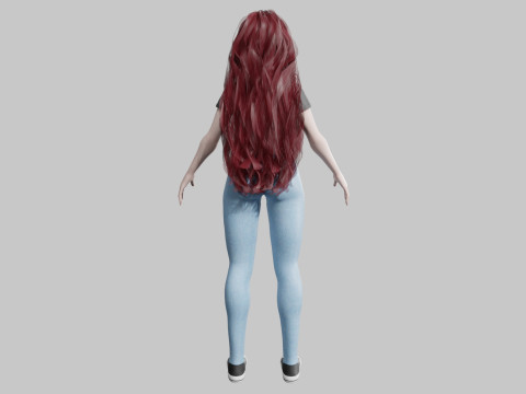 Cute Beautiful woman V22400 3D Model