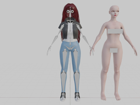 Cute Beautiful woman V22400 3D Model