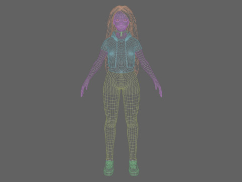 Cute Beautiful woman V22400 3D Model