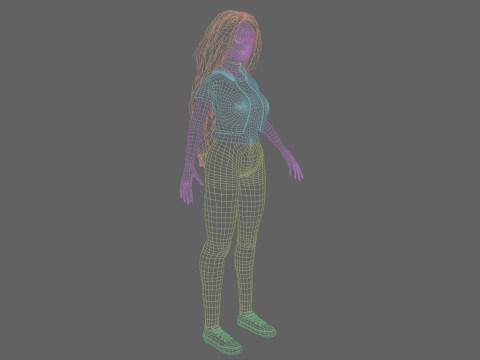 Cute Beautiful woman V22400 3D Model