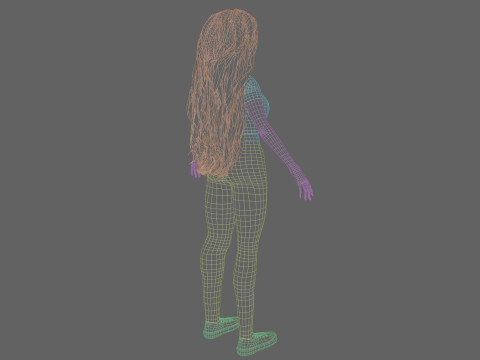 Cute Beautiful woman V22400 3D Model