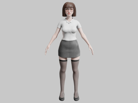 Cute Cartoon woman V41814 3D Model