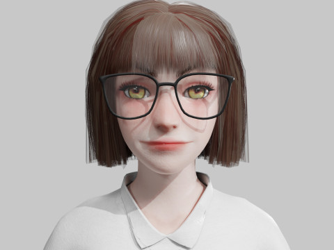 Cute Cartoon woman V41814 3D Model