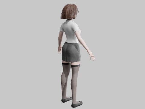 Cute Cartoon woman V41814 3D Model
