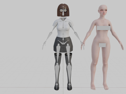 Cute Cartoon woman V41814 3D Model