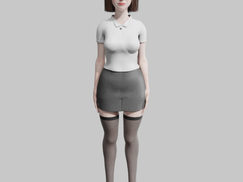Cute Cartoon woman V41814 3D Model
