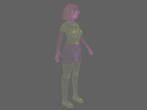 Cute Cartoon woman V41814 3D Model