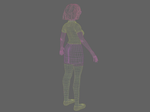 Cute Cartoon woman V41814 3D Model