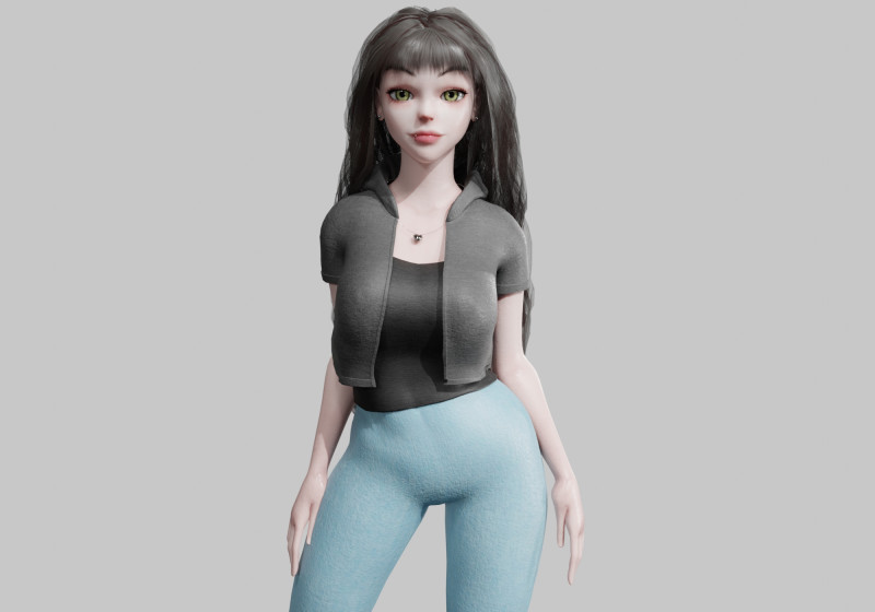Cute classic Woman V29174 3D Model .c4d .max .obj .3ds .fbx .stl .blend