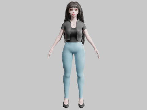 Cute classic Woman V29174 3D Model