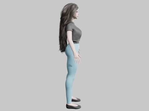 Cute classic Woman V29174 3D Model