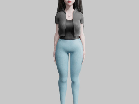 Cute classic Woman V29174 3D Model