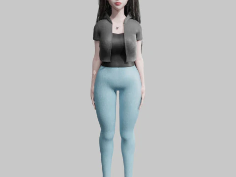 Cute classic Woman V29174 3D Model
