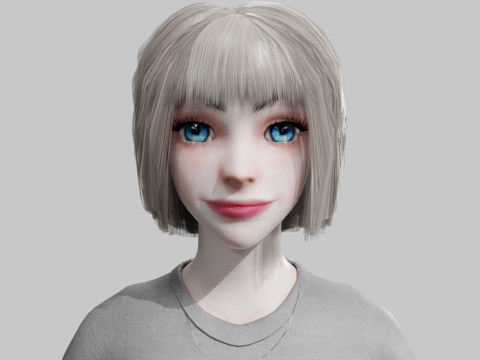 Cute cool woman V38449 Model 3D