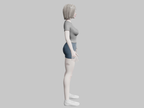 Cute cool woman V38449 Model 3D