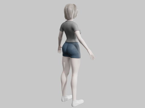 Cute cool woman V38449 Model 3D