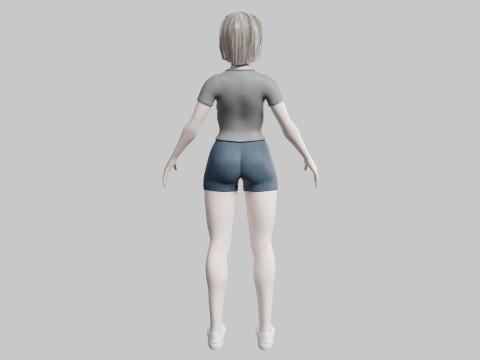 Cute cool woman V38449 Model 3D