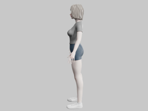 Cute cool woman V38449 Model 3D