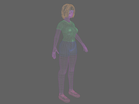Cute cool woman V38449 Model 3D