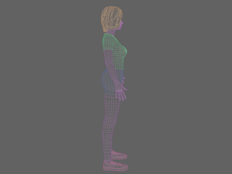 Cute cool woman V38449 Model 3D