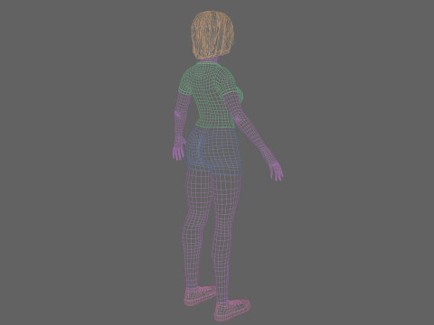 Cute cool woman V38449 Model 3D