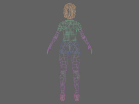 Cute cool woman V38449 Model 3D