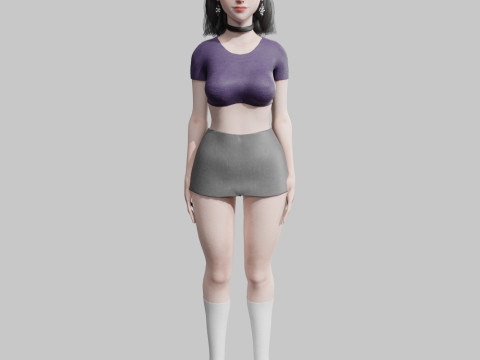 Cute Standard Woman V30654 Modèle 3D
