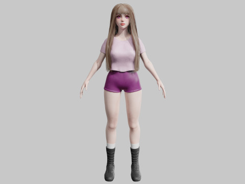 Cute stylized woman V25854 3D मॉडल