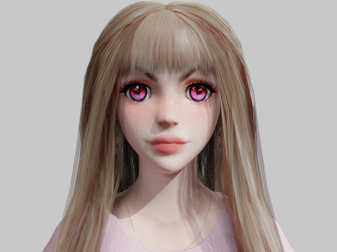 Cute stylized woman V25854 3D मॉडल
