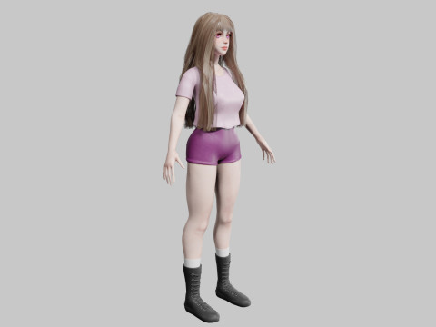 Cute stylized woman V25854 3D मॉडल