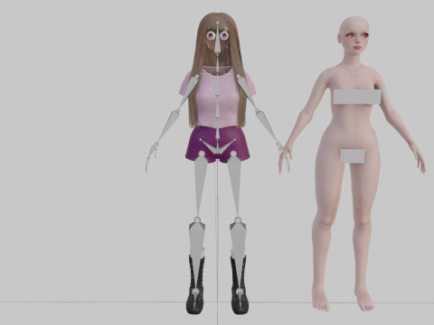 Cute stylized woman V25854 3D मॉडल