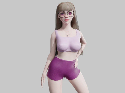 Cute teen woman V44822 3D Model