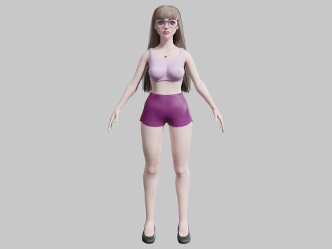 Cute teen woman V44822 Modelo 3D