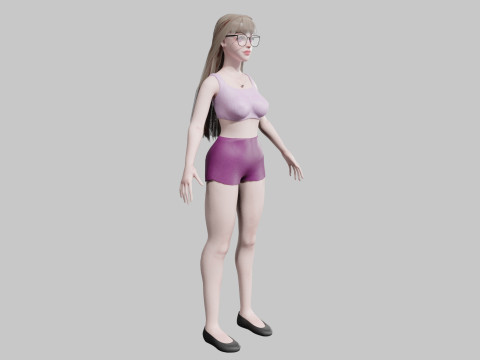 Cute teen woman V44822 Modelo 3D