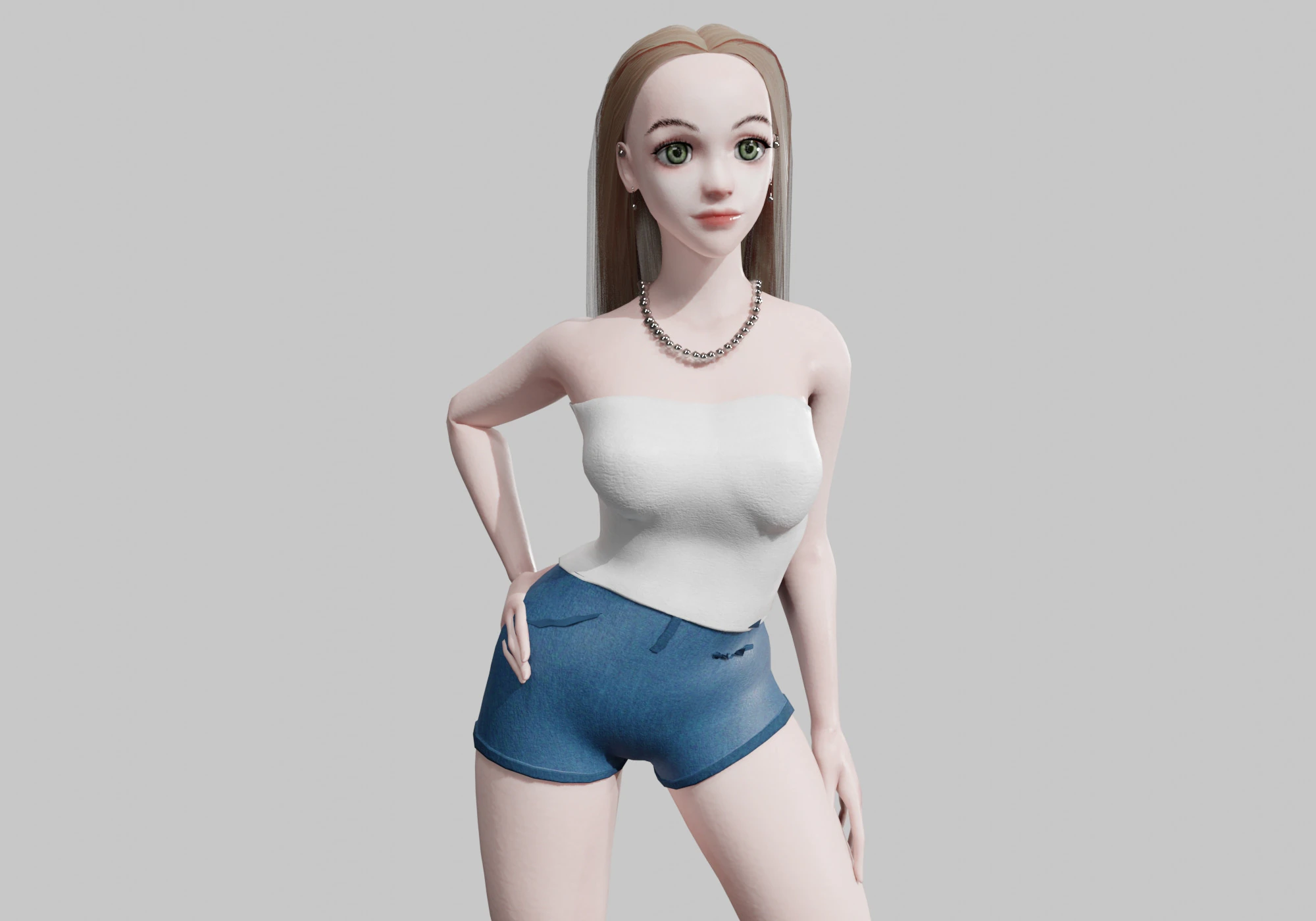 Cute Young Woman V26977 3D Model .c4d .max .obj .3ds .fbx .stl .blend 