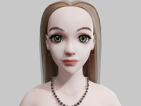 Cute Young Woman V26977 3D Model