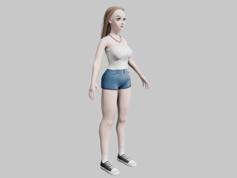 Cute Young Woman V26977 3D Model