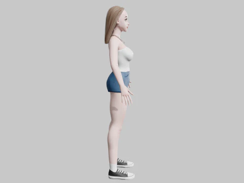 Cute Young Woman V26977 3D Model