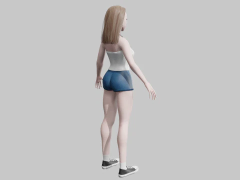 Cute Young Woman V26977 3D Model
