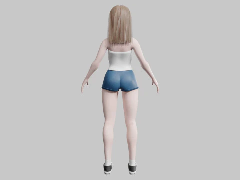 Cute Young Woman V26977 3D Model