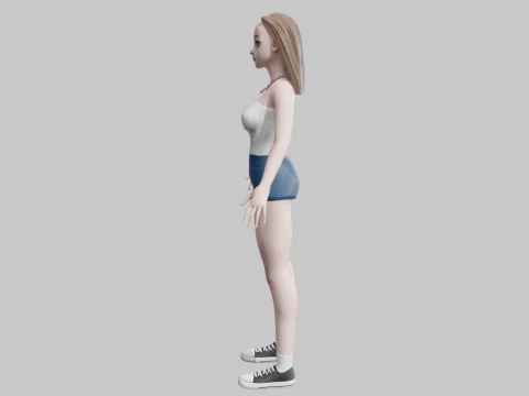 Cute Young Woman V26977 3D Model