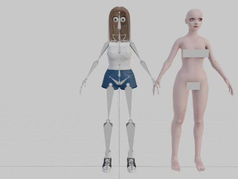 Cute Young Woman V26977 3D Model