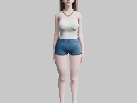 Cute Young Woman V26977 Modelo 3D